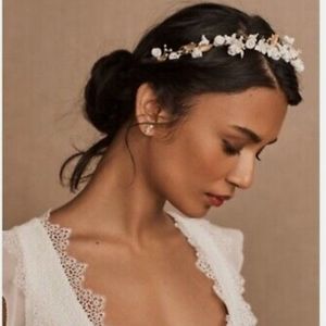 BHLDN wedding headband flower pearl